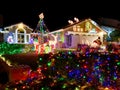 House decorated and lighted for Christmas and for New Year Eve at Nigh, California Royalty Free Stock Photo