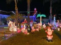 House decorated and lighted for Christmas and for New Year Eve at Nigh, California Royalty Free Stock Photo