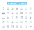 House decoration linear icons set. Aesthetics, Color, Texture, Style, Illumination, Ambiance, Pattern line vector and