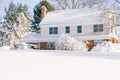 House in deep winter snow Royalty Free Stock Photo