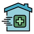 House delivery drugs icon color outline vector