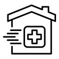 House delivery drugs icon, outline style