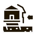 house demolishes with wind icon Vector Glyph Illustration Royalty Free Stock Photo