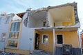 House demolition. A damaged house