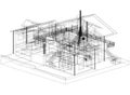 House Design Architect Blueprint - isolated Royalty Free Stock Photo