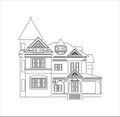 Classic house design illustration