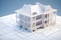 House, design, drawing, architectural plan 3D, Generative AI Royalty Free Stock Photo
