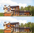 Private Home project design facade . Family house.