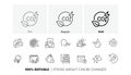 House dimension, Recovery tool and Timer line icons. For web app, printing. Line icons. Vector
