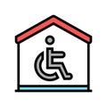 house for disabled color icon vector illustration