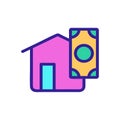 House and dollar icon vector. Isolated contour symbol illustration Royalty Free Stock Photo