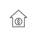House with dollar outline icon Royalty Free Stock Photo