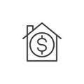 House with dollar sign line icon Royalty Free Stock Photo