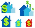 House Dollar Signs Clip Art 2 Royalty Free Stock Photo