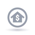 House with dollar symbol. Real estate icon. Royalty Free Stock Photo