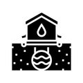 house drainage system glyph icon vector illustration Royalty Free Stock Photo