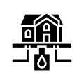 house drainage system and water storage glyph icon vector illustration Royalty Free Stock Photo