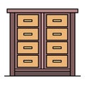 House drawer icon color outline vector