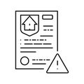 house earthquake accident insurance line icon vector illustration