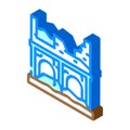 house earthquake destroyed isometric icon vector illustration