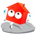 House on earthquake. Vector illustration