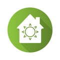 House eco electrification flat design long shadow glyph icon Royalty Free Stock Photo