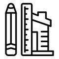 House engineer tool icon outline vector. Builder worker