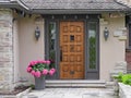 House entrance with elegant wooden front door