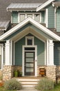 House Entrance Exterior Door Home Green Siding Royalty Free Stock Photo