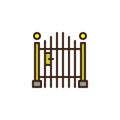 House entrance gate filled outline icon