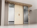 House entryway closet in the house. 3D illustration Royalty Free Stock Photo