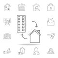 House exchange icon. Set of sale real estate element icons. Premium quality graphic design. Signs, outline symbols collection icon