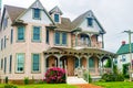 House with exquisite wood carvings. Porch decorated with wood lace