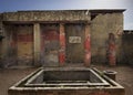 Ancient Roman house and bath ruins excavated in Herculaneum, Italy.
