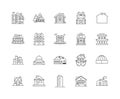 House exterior line icons, signs, vector set, outline illustration concept Royalty Free Stock Photo