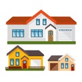 House exterior set icons Royalty Free Stock Photo