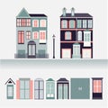 House exterior set icons vector illustration Royalty Free Stock Photo