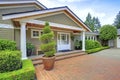 House exterior. View of entrance column porch. Royalty Free Stock Photo