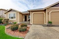 House exterior. View of entrance porch and driveway Royalty Free Stock Photo