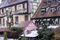 House facade decorated for Christmas Colmar