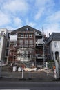 House facade with scaffolding, renovation and reconstruction of an old villa in Hamburg, Germany