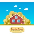 House facade. Traditional cottage. Vector