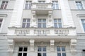 House facade with windows, balconies in wroclaw, poland Royalty Free Stock Photo