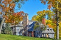 House with Fall Colored Foliage Royalty Free Stock Photo