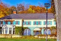 House with Fall Colored Foliage Royalty Free Stock Photo