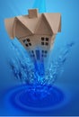 House falling underwater Royalty Free Stock Photo