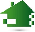 House or Family House, Real Estate and Real Estate Agent Logo, Icon