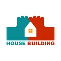 House of the fingers logo. Housebuilding symbol. Vector icon Royalty Free Stock Photo