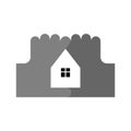 House of the fingers logo. Housebuilding symbol. Vector icon Royalty Free Stock Photo