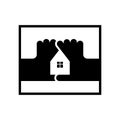 House of the fingers logo. Housebuilding symbol. Vector icon Royalty Free Stock Photo